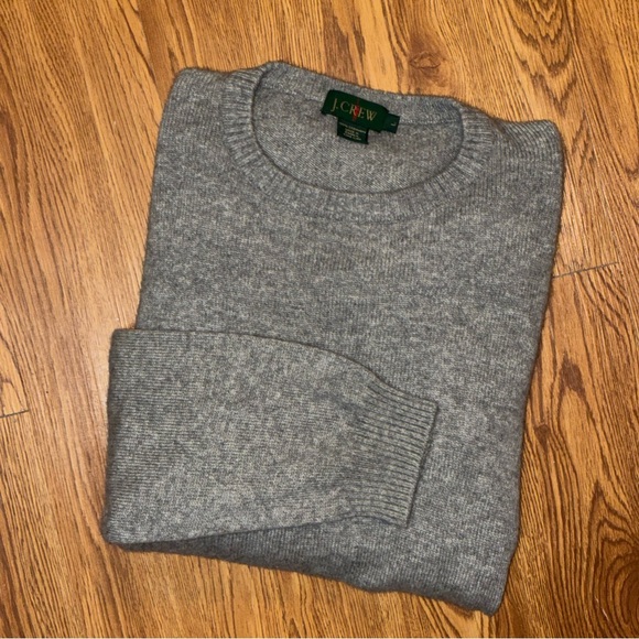 Vintage 90’s J. Crew Men's Cashmere Classic Gray Crewneck Sweater Large - Picture 7 of 7